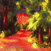 August Macke Red House in a Park oil painting artist